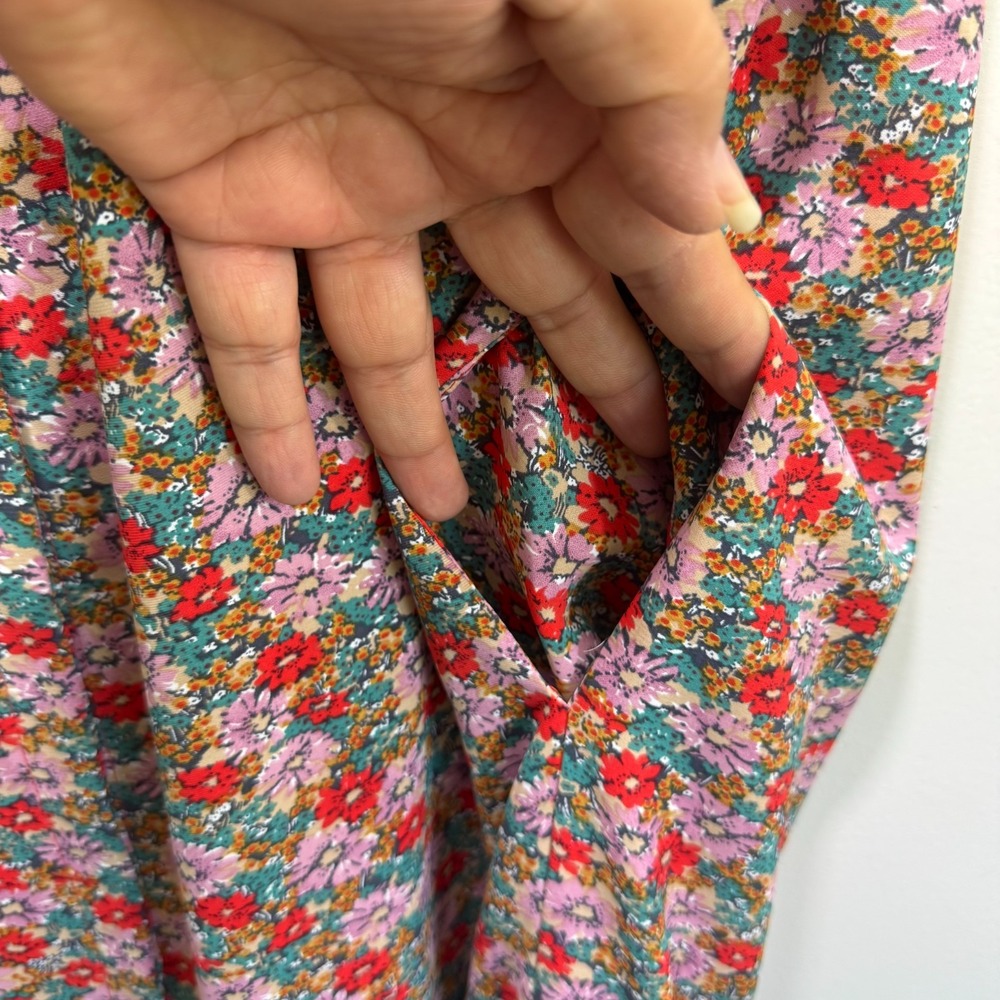 Natural Life Cottagecore Tiered Oversized Prairie Maxi Dress M Multicolor Pocket - Picture 9 of 10
